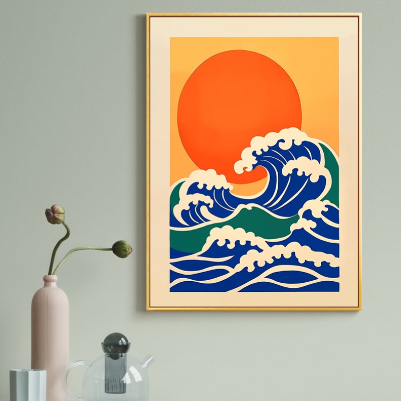 Retro ญี่ปุ่นภาพประกอบผ้าใบพิม - Japanese Living Lifestyle บทวิจารณ์และราคา