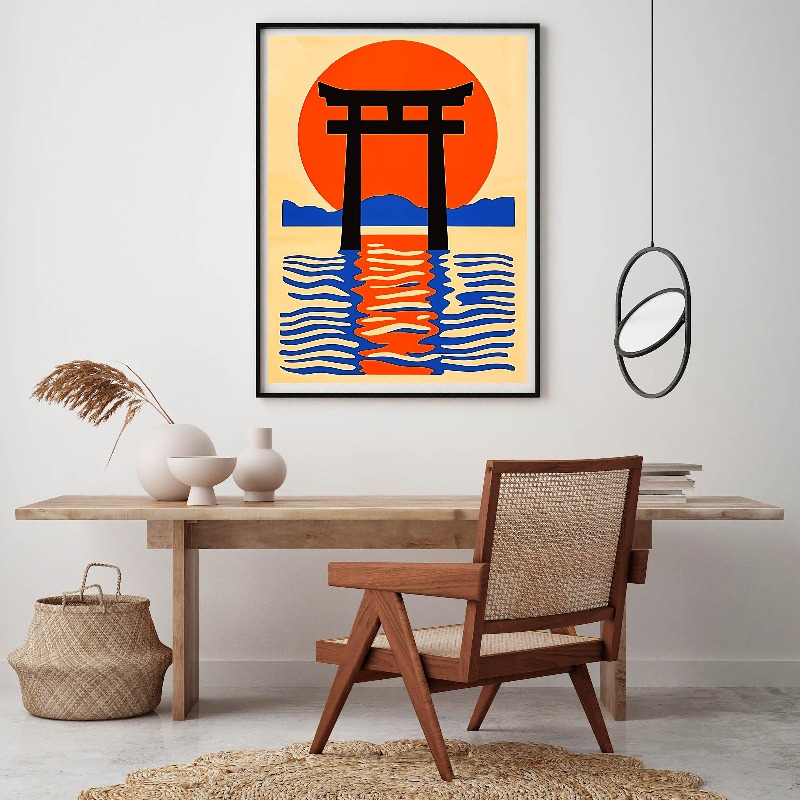 Retro ญี่ปุ่นภาพประกอบผ้าใบพิม - Japanese Living Lifestyle บทวิจารณ์และราคา
