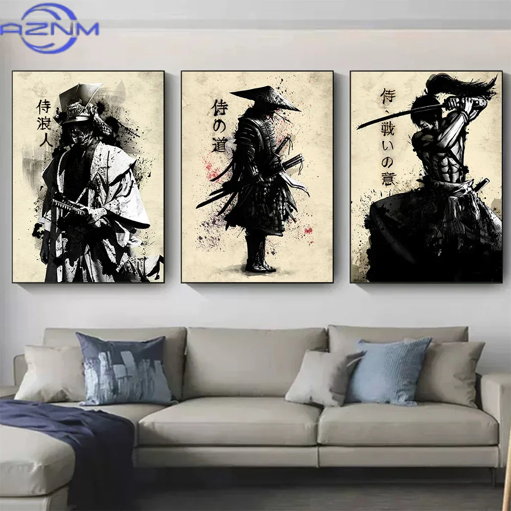AZNM ภาพวาดบนผืนผ้าใบศิลปะซามู - Japanese Living Lifestyle บทวิจารณ์และราคา