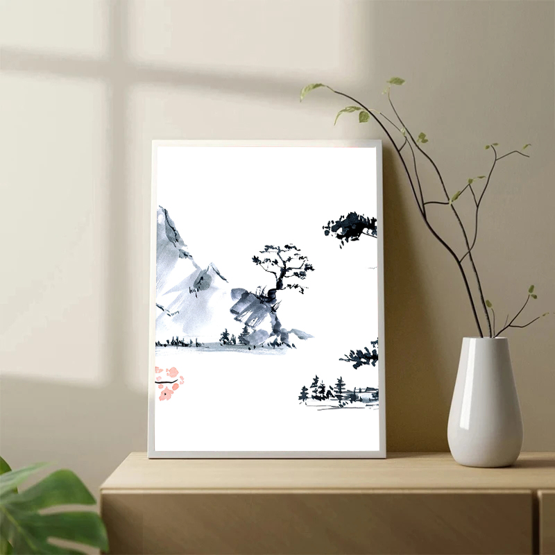 สไตล์ญี่ปุ่นต้นซากุระภาพวาดสีน - Japanese Living Lifestyle บทวิจารณ์และราคา