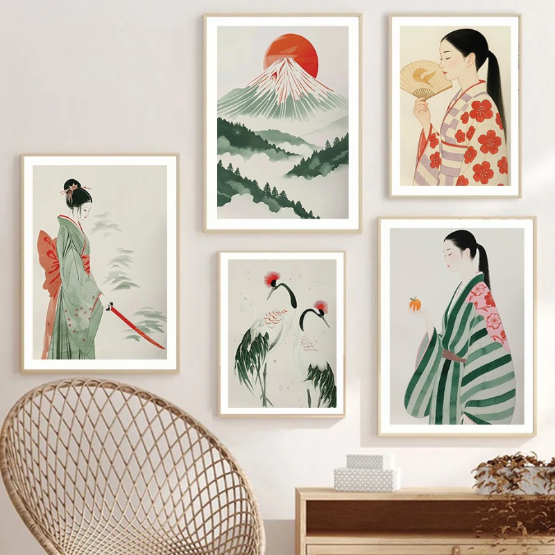 Mount Fuji & Crane ผนังญี่ปุ่น - Japanese Minimalist Lifestyle บทวิจารณ์และราคา